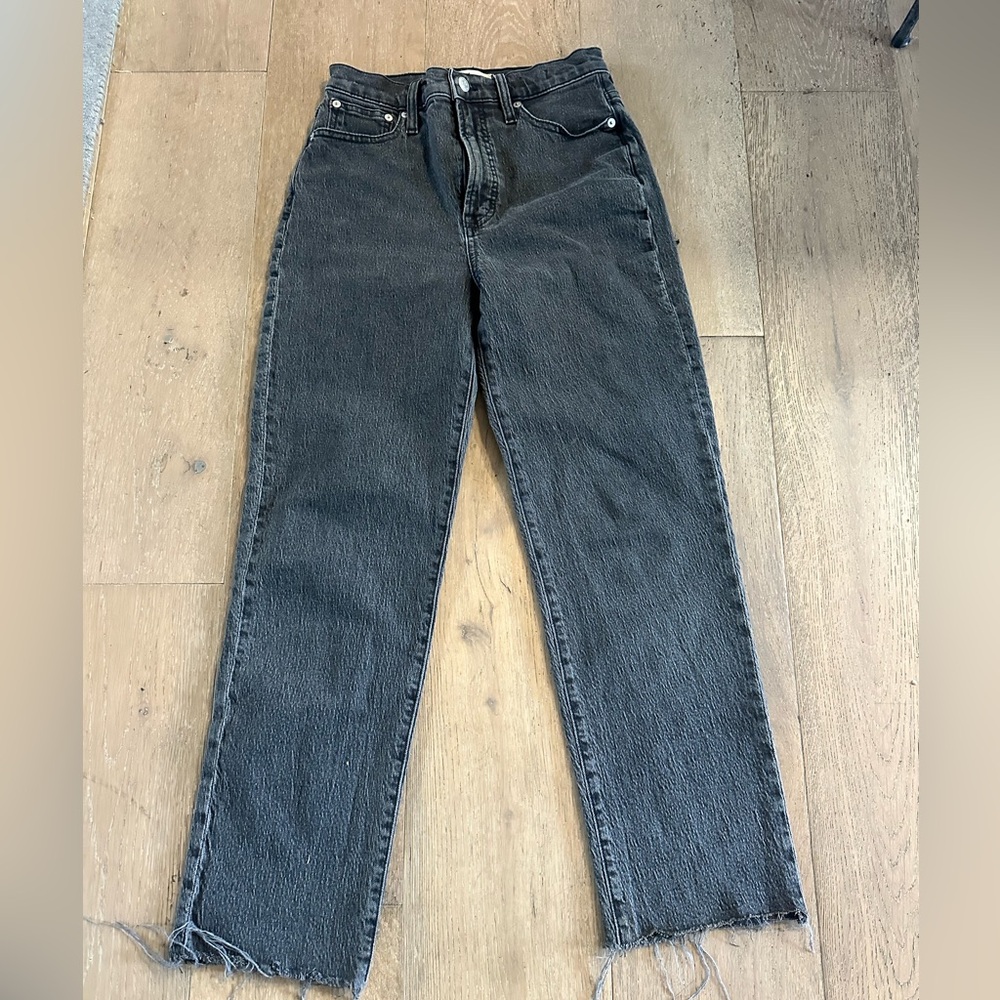 Madewell Washed Charcoal Straight-Leg Jeans